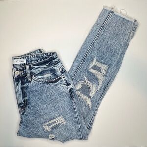 KanCan Jeans Womens Size 1/24 Destroyed Boyfriend High Rise Skinny Distressed